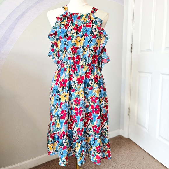 Jess Lea Dresses & Skirts - Jess Lea | Large | Floral Ruffle Halter Dress